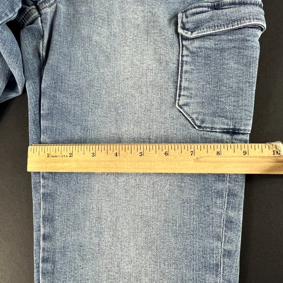 Paige Jean Women 29x27* Drew Cargo Pocket Straight Ankle Light Blue Denim Tag 28 - Picture 13 of 16